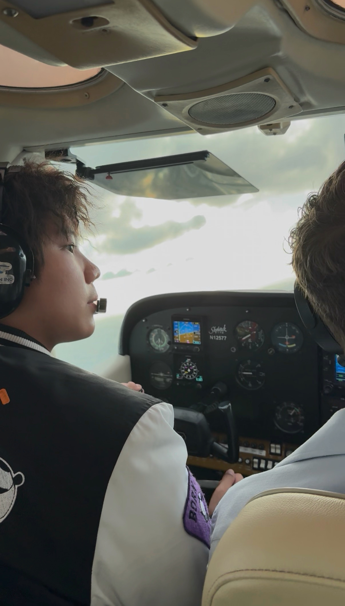 Co-piloting a vintage propeller plane over Southern California
